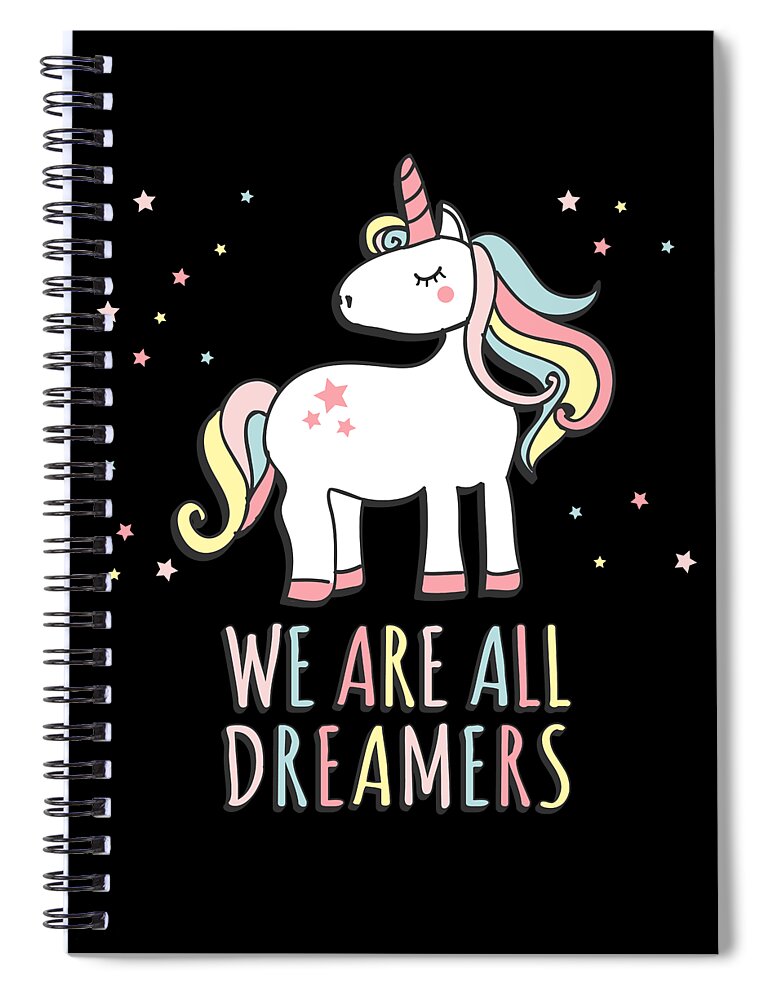 Funny Spiral Notebook featuring the digital art We Are All Dreamers Daca by Flippin Sweet Gear