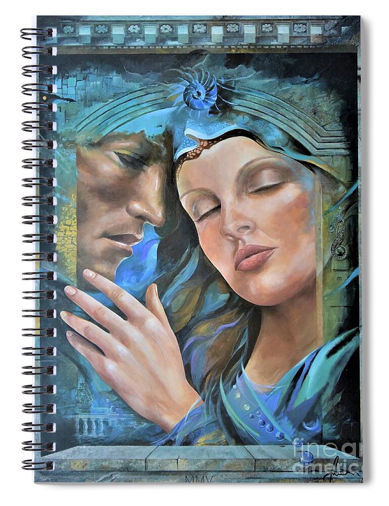 Beauty Spiral Notebook featuring the painting We Are One by Sinisa Saratlic