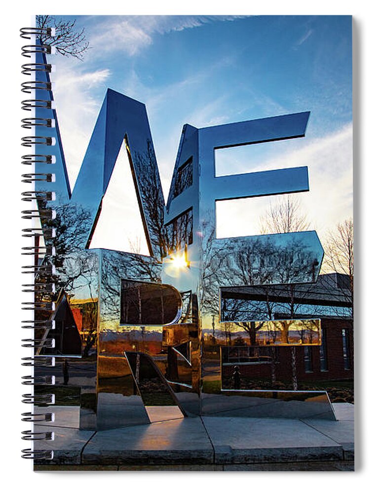 State College Pennsylvania Spiral Notebook featuring the photograph We Are statue at Penn State University by Eldon McGraw