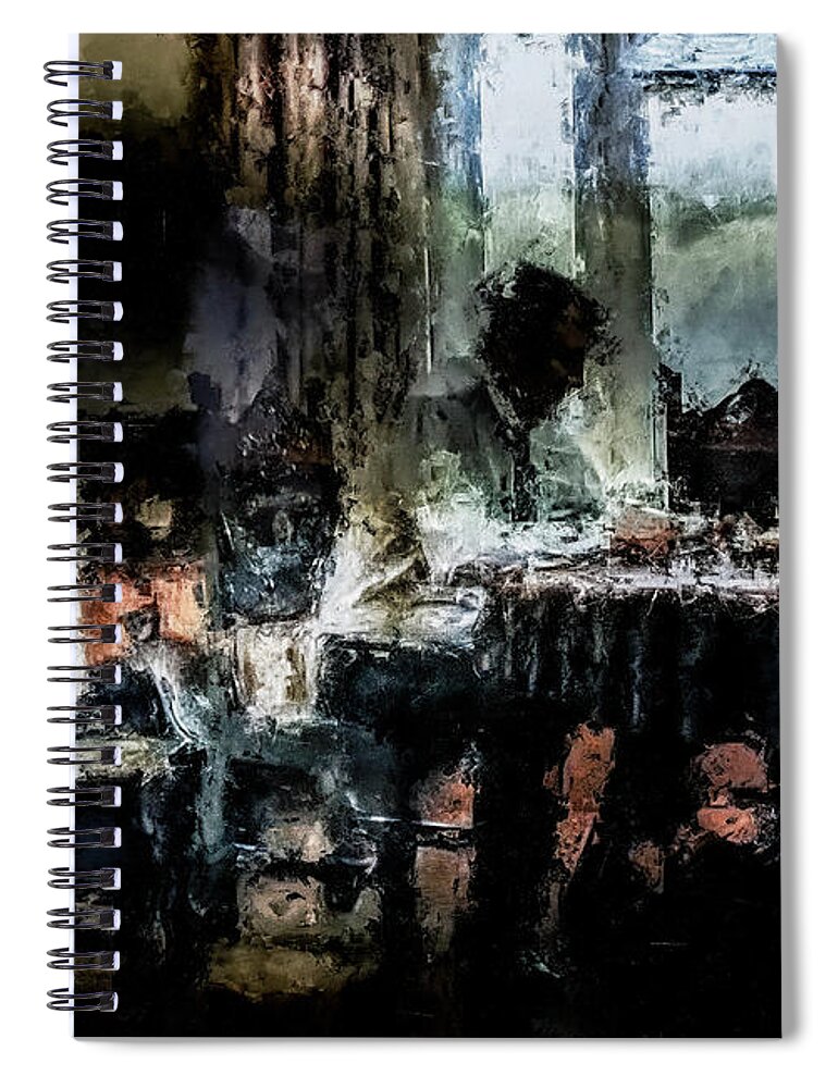 Artwork Spiral Notebook featuring the mixed media We have said our last goodbye by Aleksandrs Drozdovs
