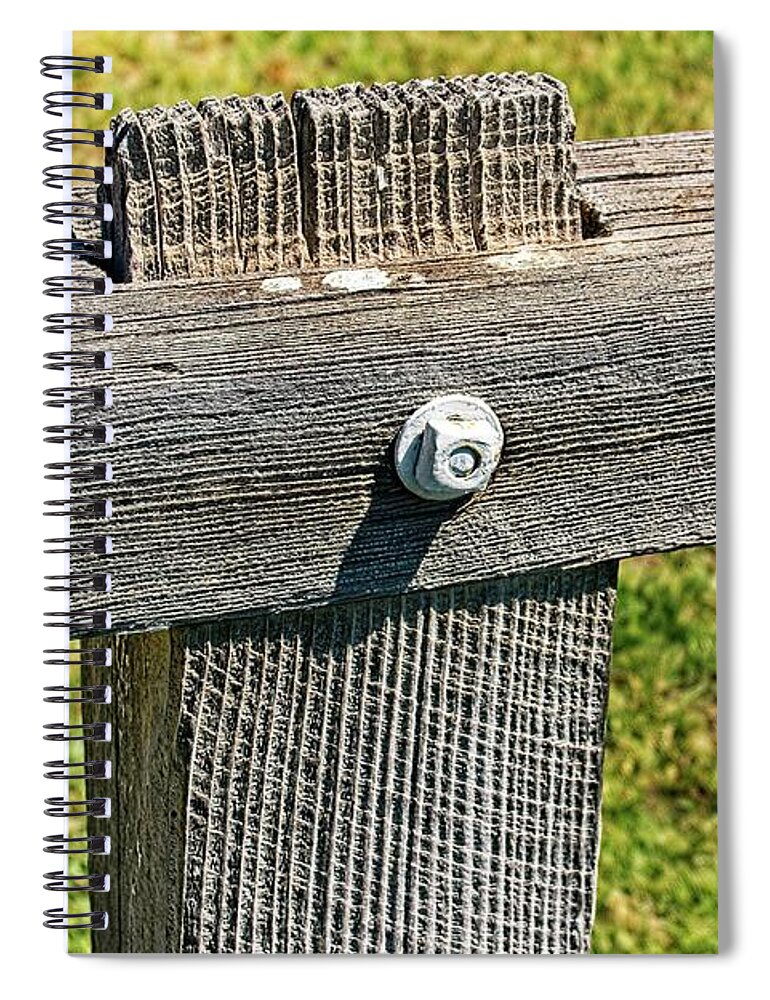 Timber Spiral Notebook featuring the photograph Weathered Fence by David Desautel