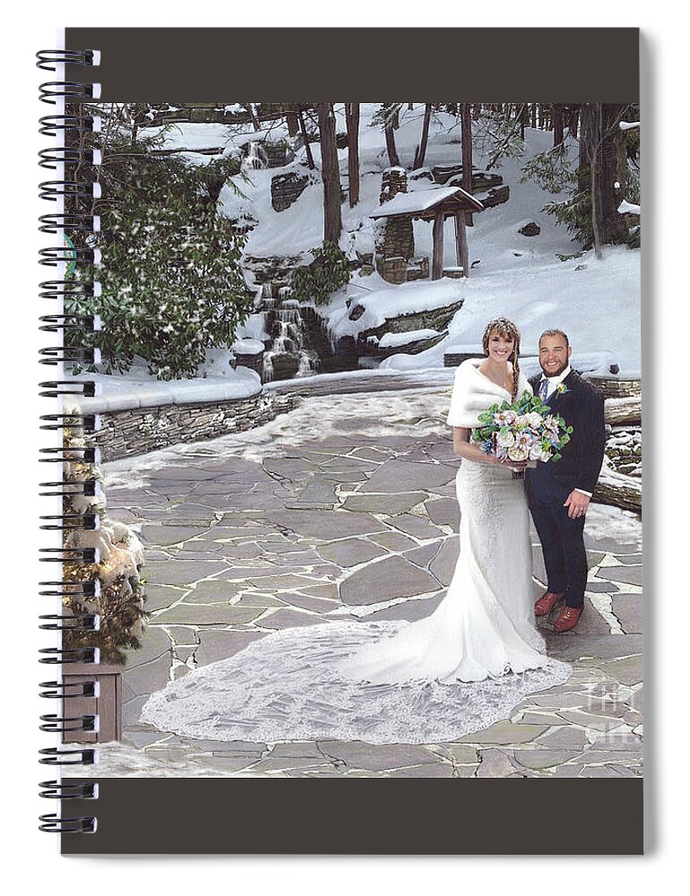 Seven Springs Spiral Notebook featuring the drawing Wedding at Helens by Albert Puskaric