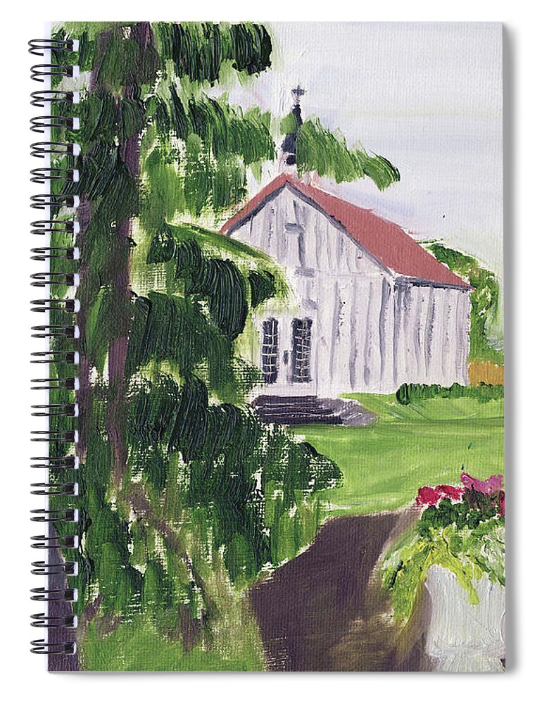 Oregon Spiral Notebook featuring the painting Wedding Day Oregon 2019 by Linda Feinberg