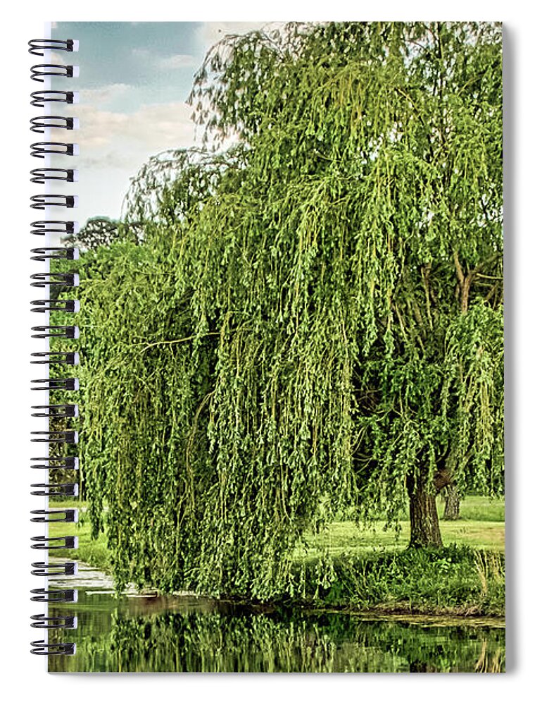 Michelle Spiral Notebook featuring the photograph Weeping Willow by Jerry Gammon