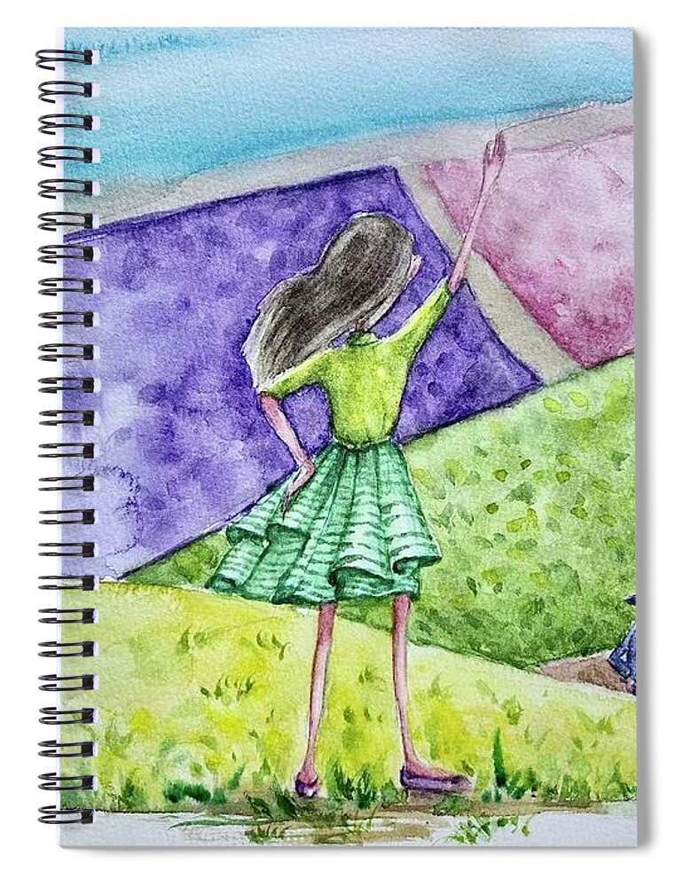 Homecoming Spiral Notebook featuring the painting Welcome Home by Mikyong Rodgers