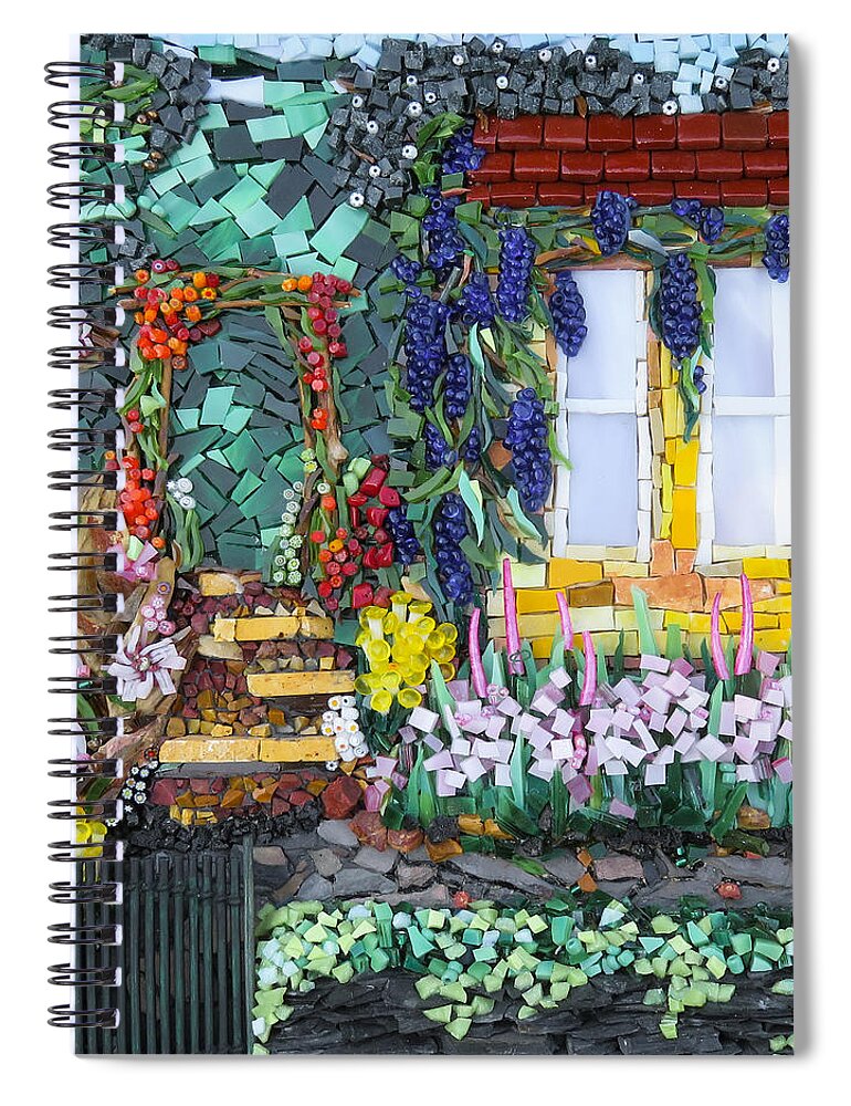 Mosaic Spiral Notebook featuring the photograph Welcome in my garden by Adriana Zoon