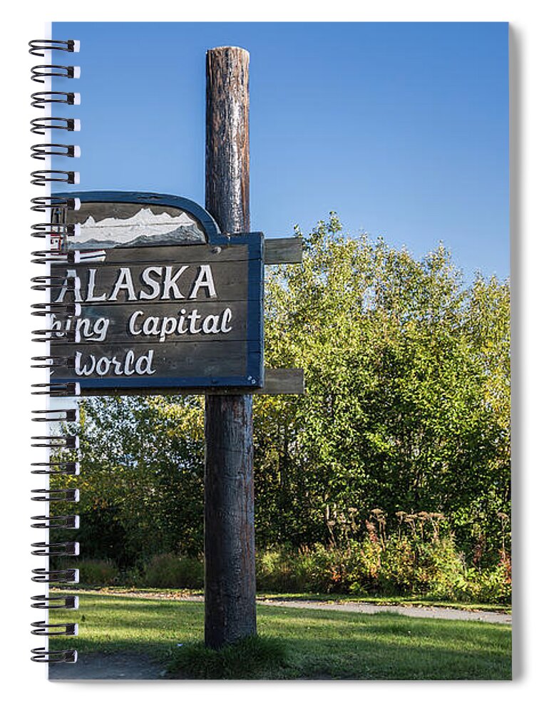 Sign Spiral Notebook featuring the photograph Welcome to Homer,Alaska by Eva Lechner