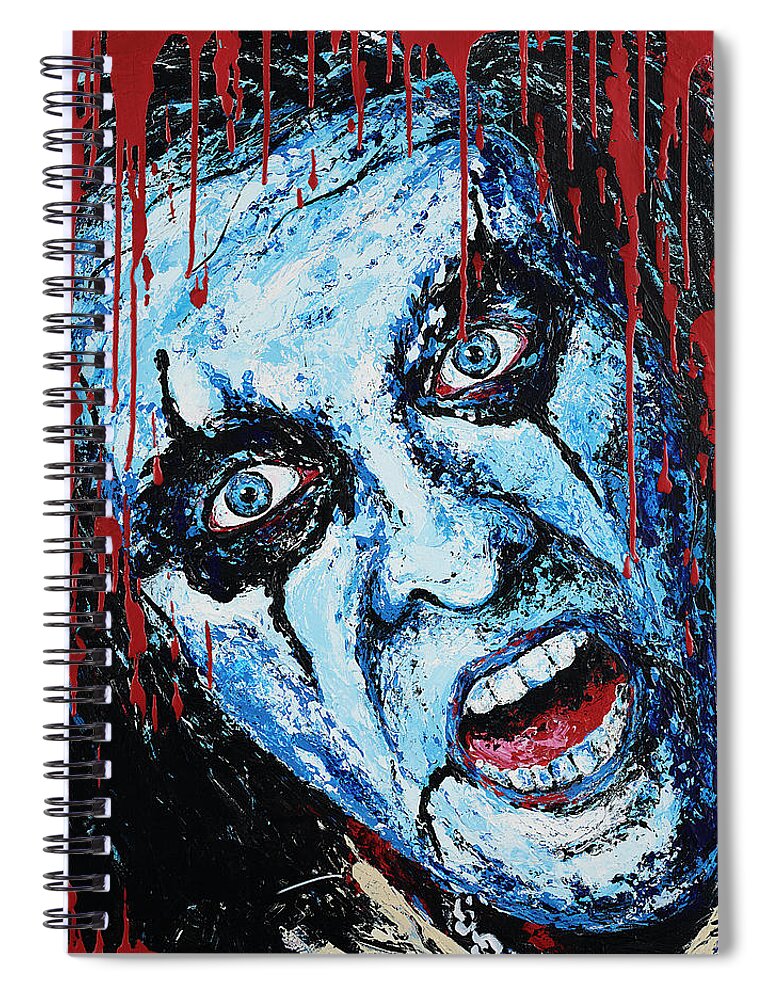 Alice Cooper Spiral Notebook featuring the painting Welcome to my nightmare by Steve Follman