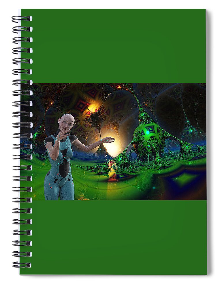 Metaverse Spiral Notebook featuring the digital art Welcome to the Metaverse by Richard Hopkinson