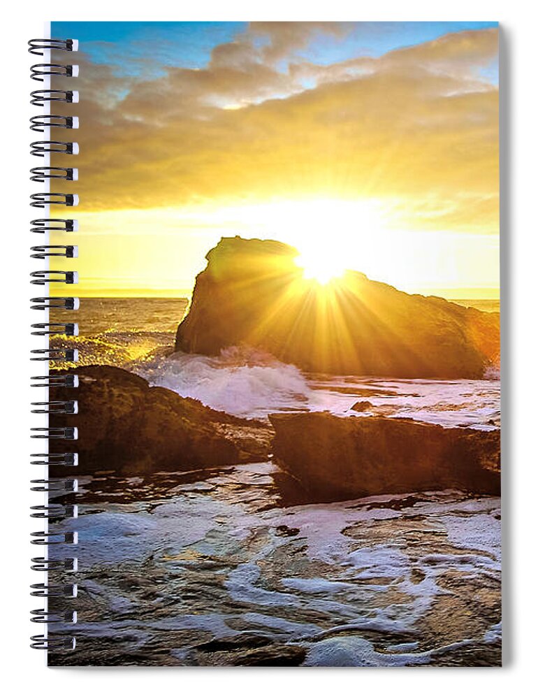 Pacific Spiral Notebook featuring the photograph West Coast Sunset by Susan Hope Finley