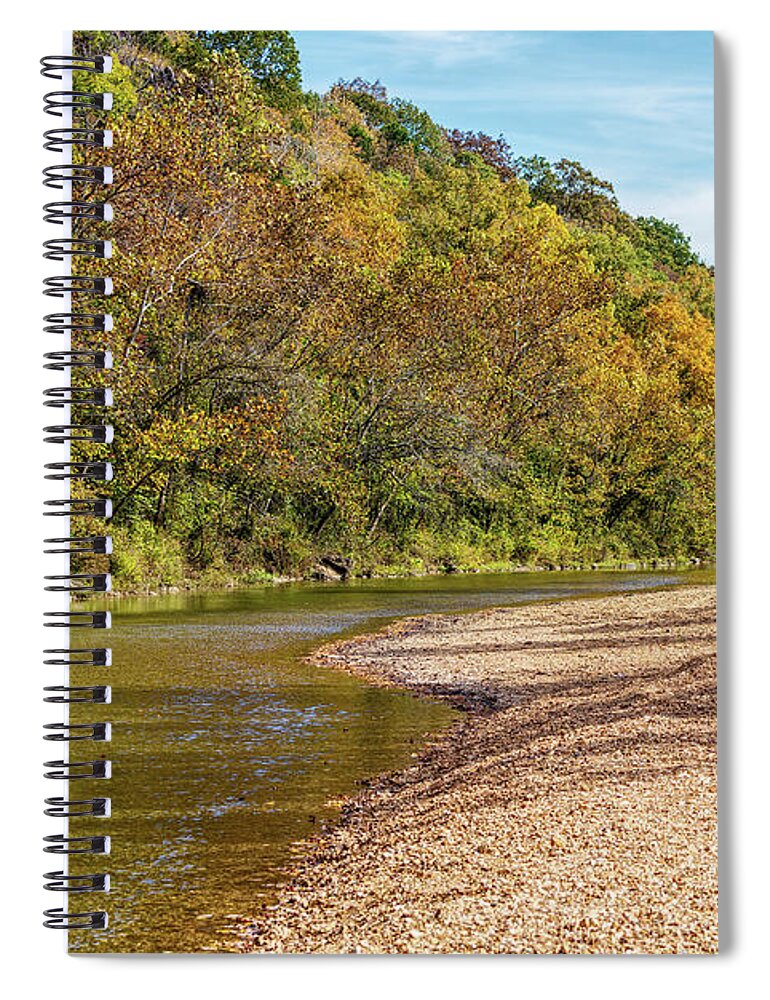 Ozarks Spiral Notebook featuring the photograph West Fork Black River Shore by Jennifer White