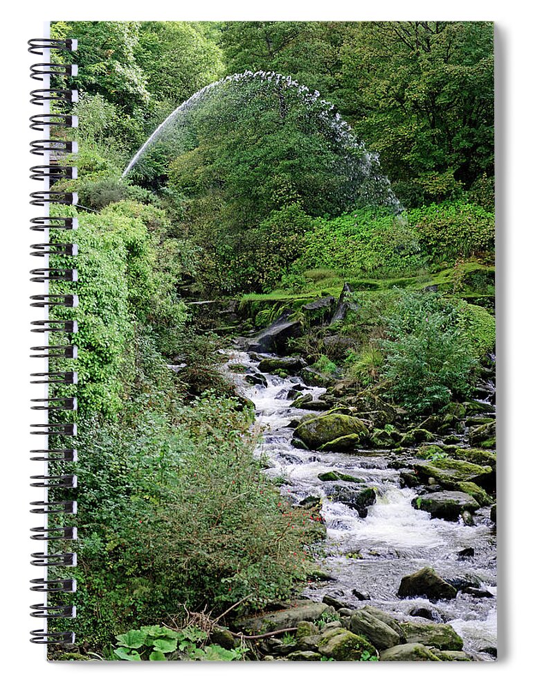 Bright Spiral Notebook featuring the photograph West Lyn River Cascade, Lynmouth by Rod Johnson