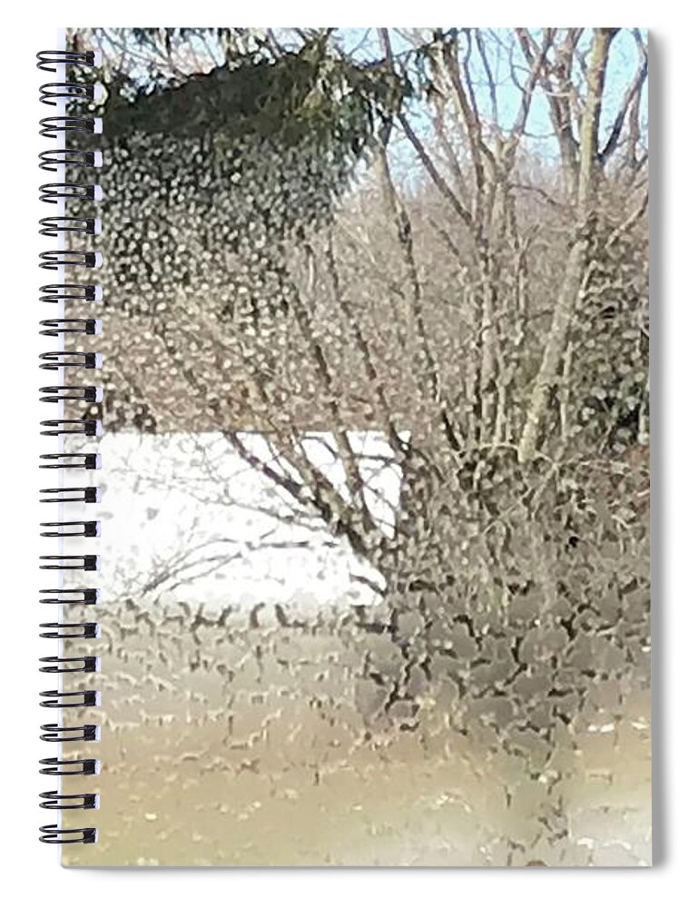  Spiral Notebook featuring the photograph Western PA winter door by Mary Kobet