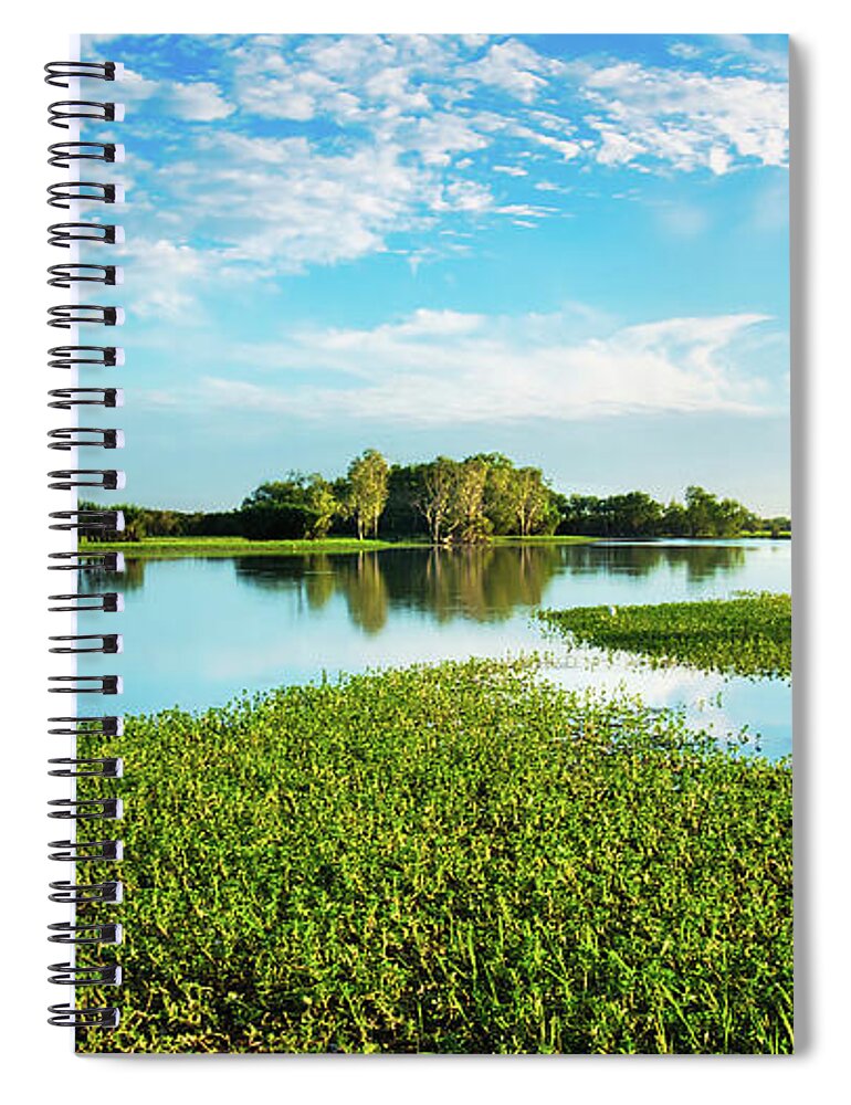 Raw And Untouched Northern Territory Series By Lexa Harpell Spiral Notebook featuring the photograph Wetlands - Yellow Water Billabong, Kakadu National Park by Lexa Harpell