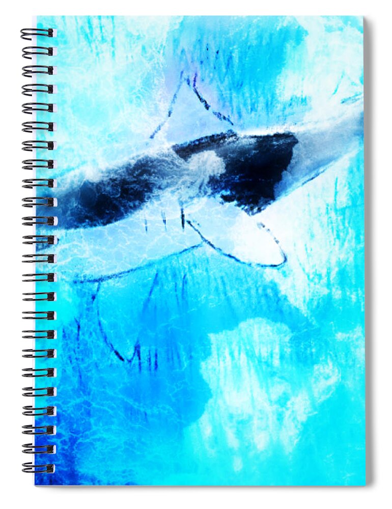 Whale Spiral Notebook featuring the drawing Whale Art by Anna Adams
