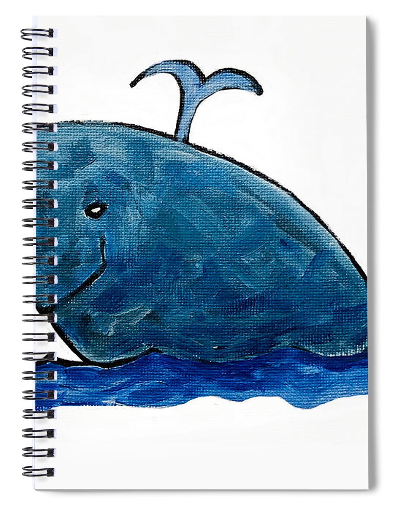  Spiral Notebook featuring the painting Whale Study by Oriel Ceballos