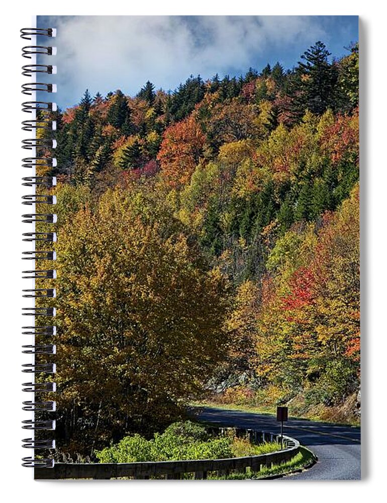 Autumn Spiral Notebook featuring the photograph What a Colorful Ride by Ronald Lutz