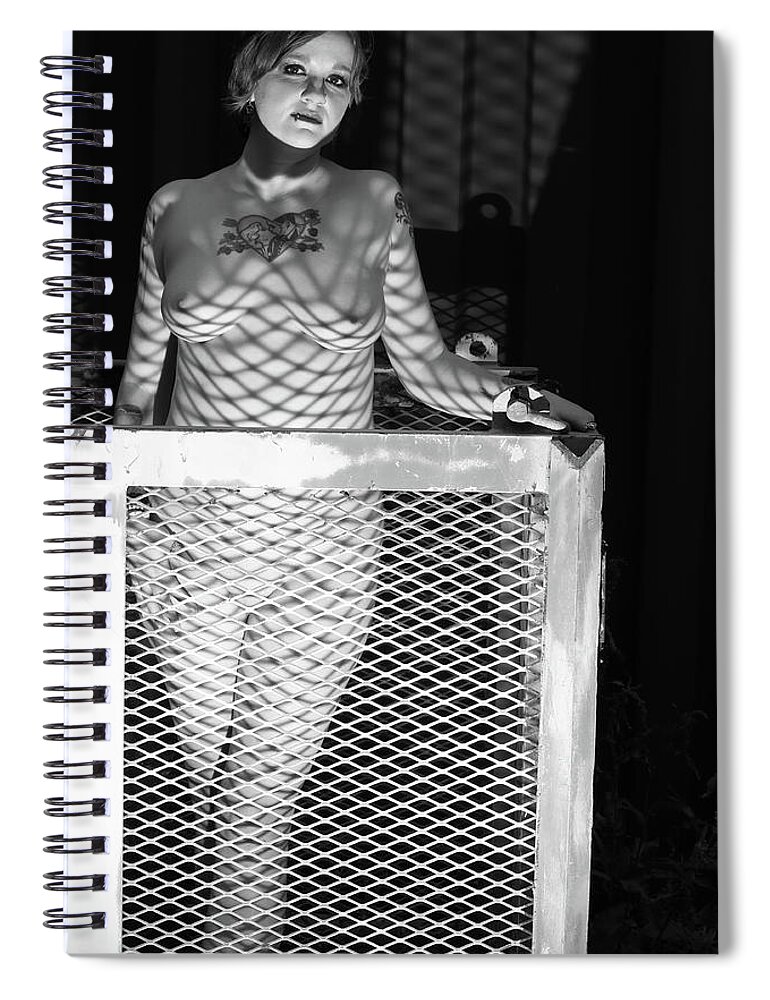Bw Spiral Notebook featuring the photograph What Lies in the Shadows by Cully Firmin