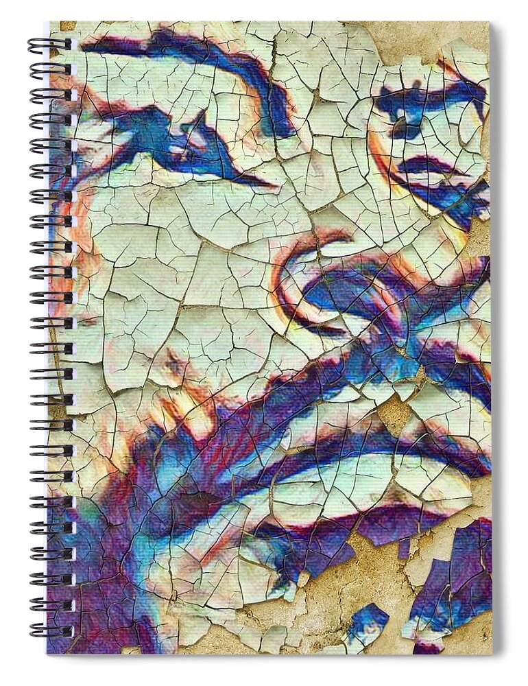  Spiral Notebook featuring the mixed media What's going on by Angie ONeal