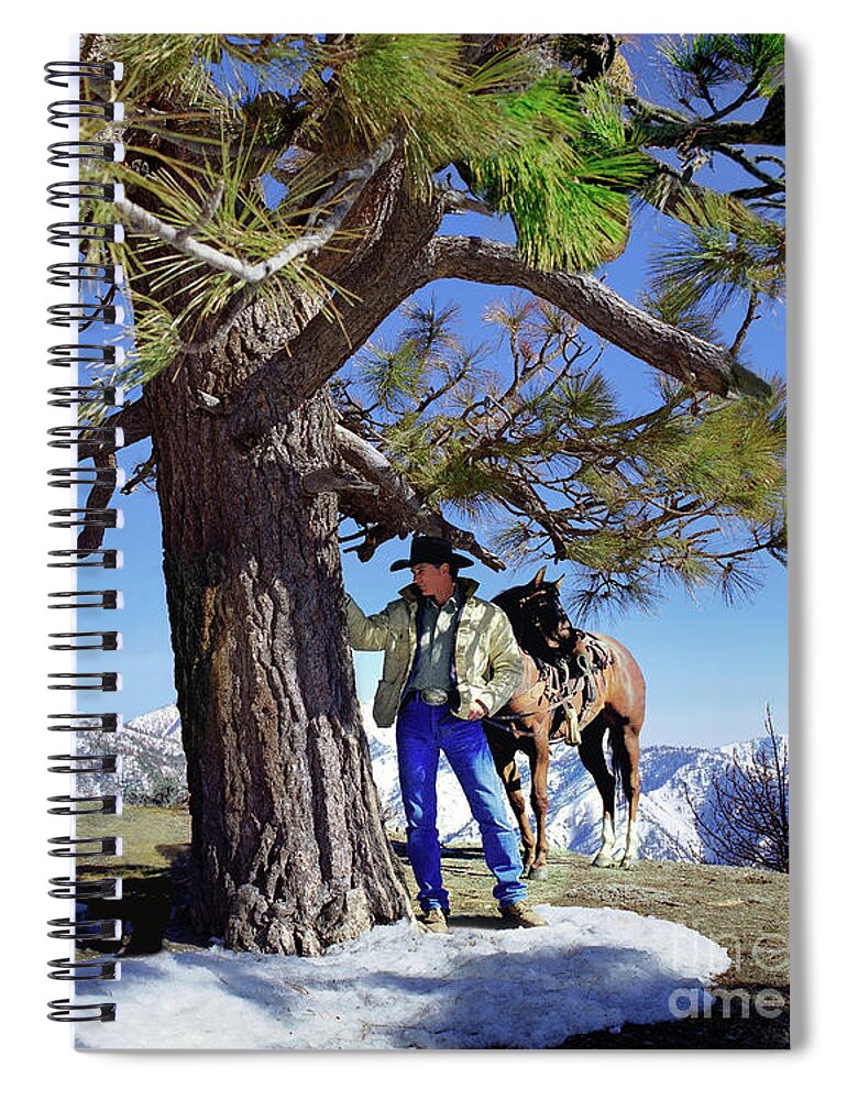 Cowboy Spiral Notebook featuring the photograph When I Carved Our Initials by Don Schimmel