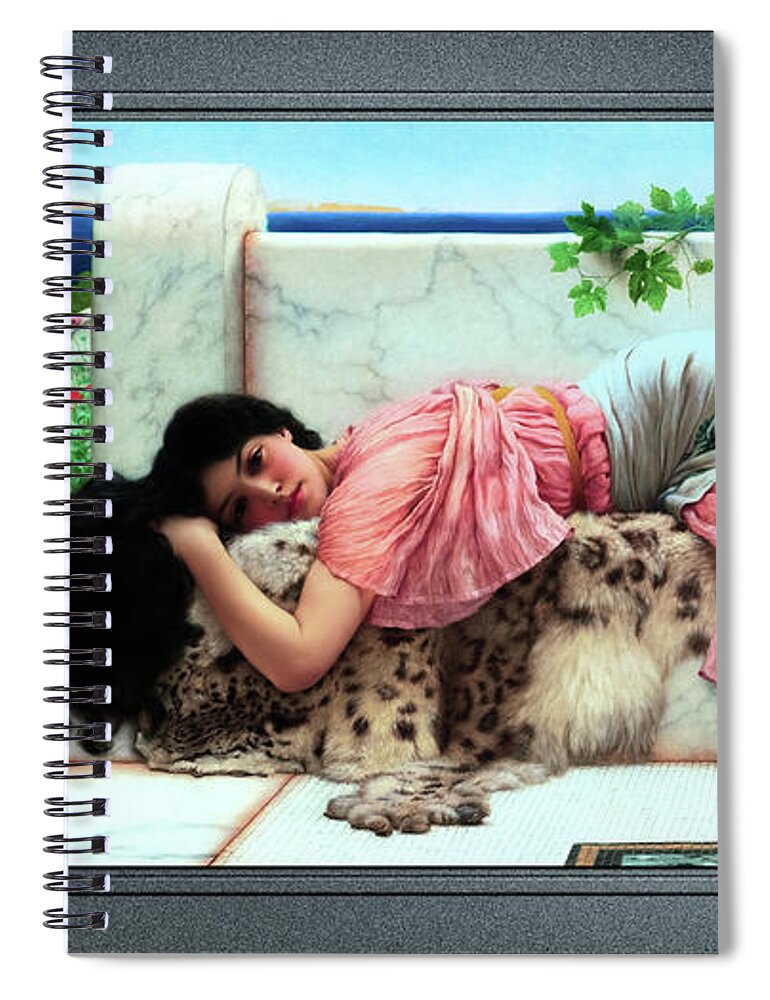 Young Girl Spiral Notebook featuring the painting When The Heart Is Young by John William Godward Old Masters ClassicalArt Reproduction by Xzendor7