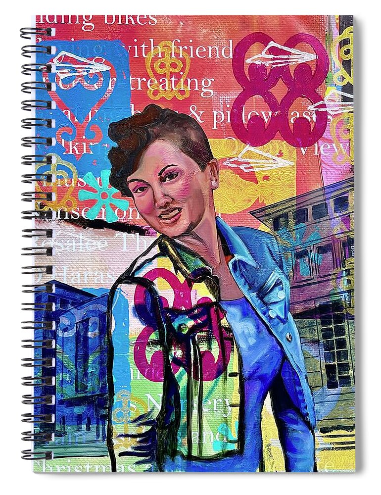  Spiral Notebook featuring the painting When we perform by Clayton Singleton