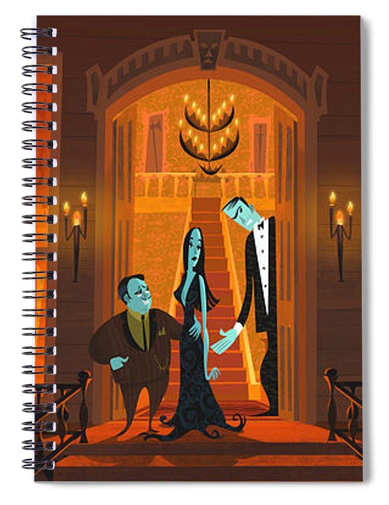 Addams Family Spiral Notebook featuring the digital art When You're an Addams by Alan Bodner