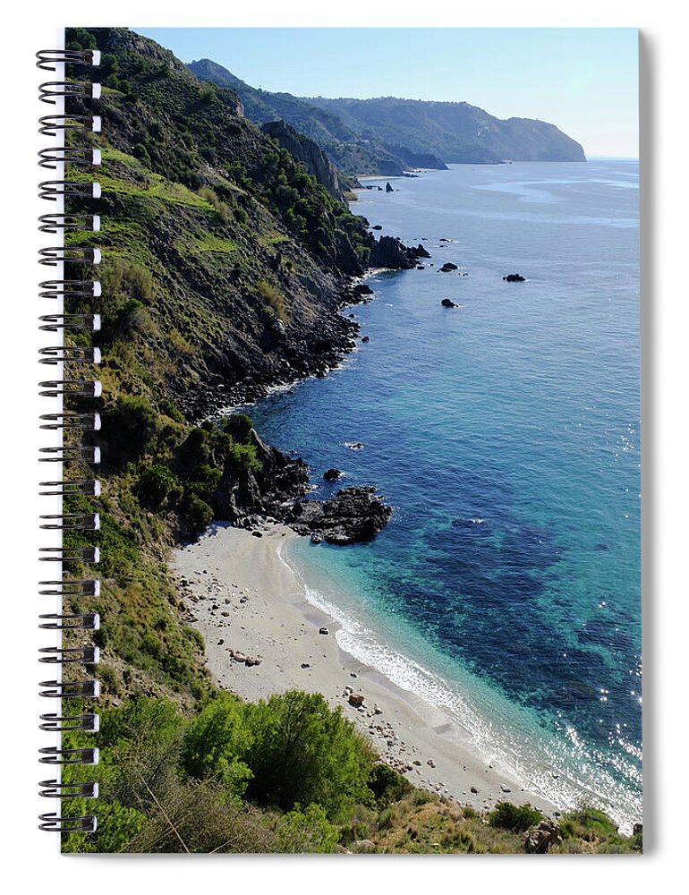 Andalucía Spiral Notebook featuring the photograph Where the mountains meet the Mediterranean by Gary Browne