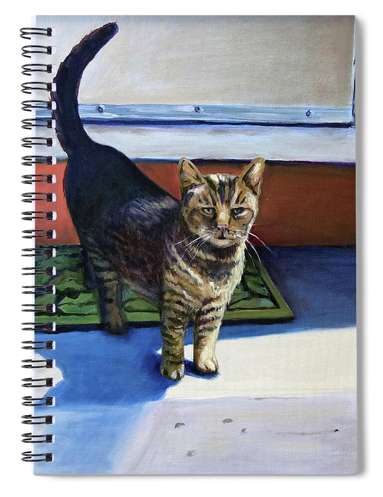Cat Spiral Notebook featuring the painting Where's Breakfast? by Barbara Oertli