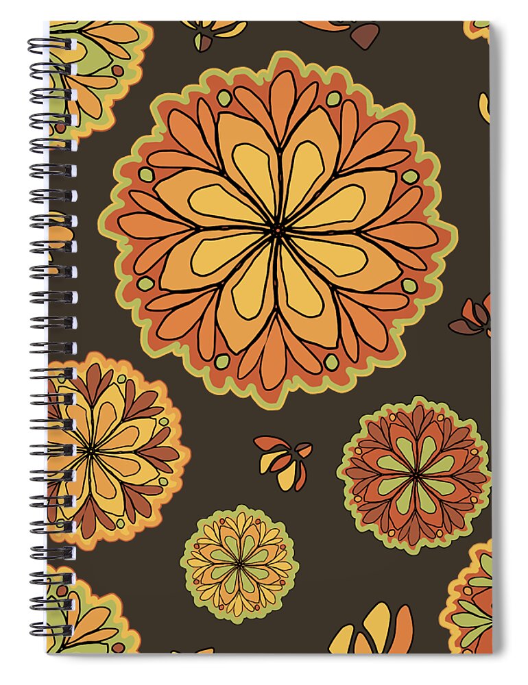 Abstract Flowers Spiral Notebook featuring the digital art Whimsical Flower Garden - Floral Design Pattern by Patricia Awapara
