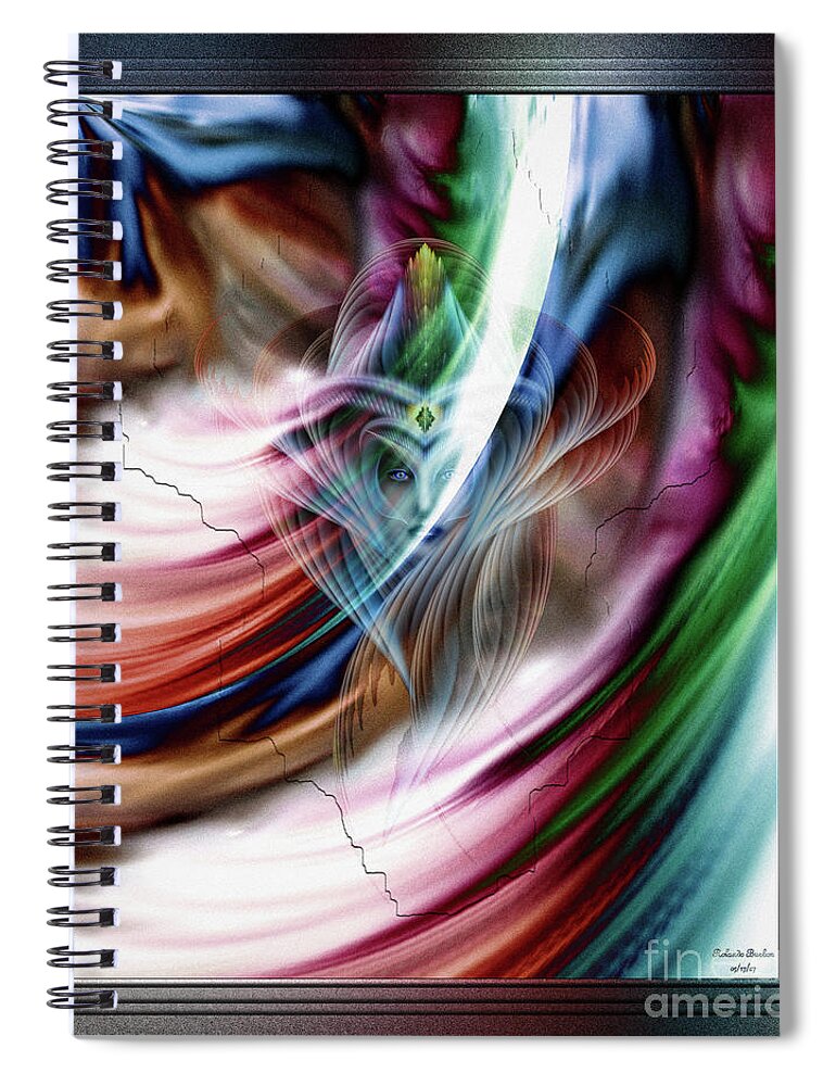 Dreams Spiral Notebook featuring the digital art Whispers In A Dreams Of Beauty Abstract Portrait Art by Rolando Burbon
