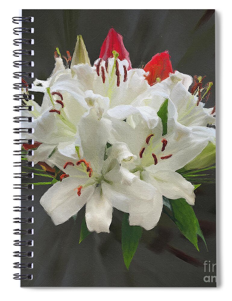 Wedding Spiral Notebook featuring the photograph White Bouquet by Brian Watt