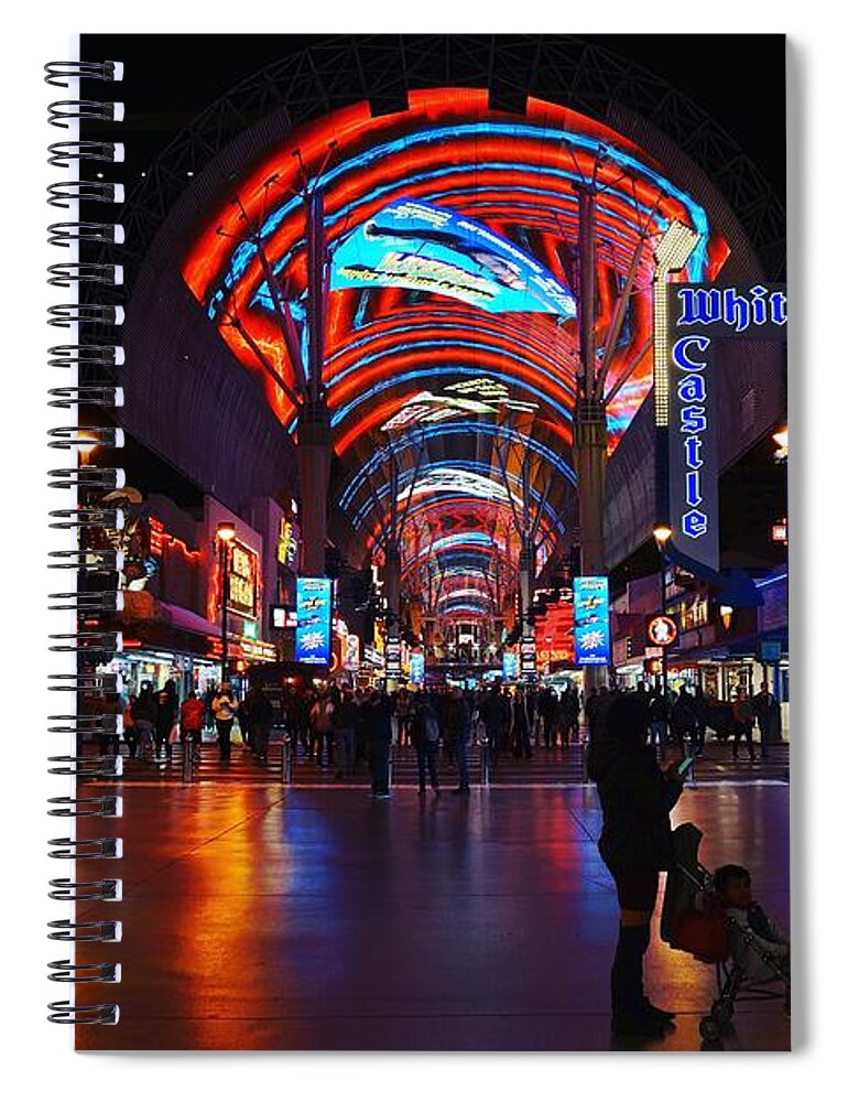  Spiral Notebook featuring the photograph White Castle on Fremont by Rodney Lee Williams
