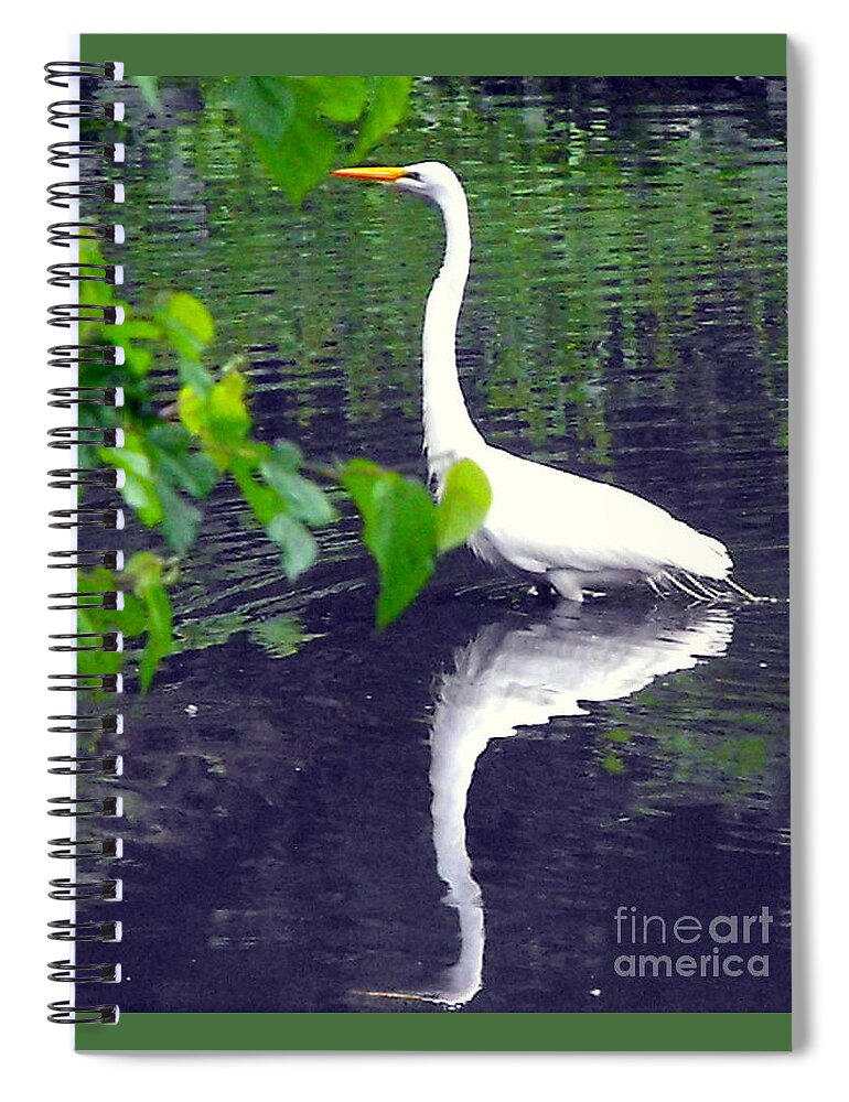 Heron Spiral Notebook featuring the photograph White Heron by Irene Czys