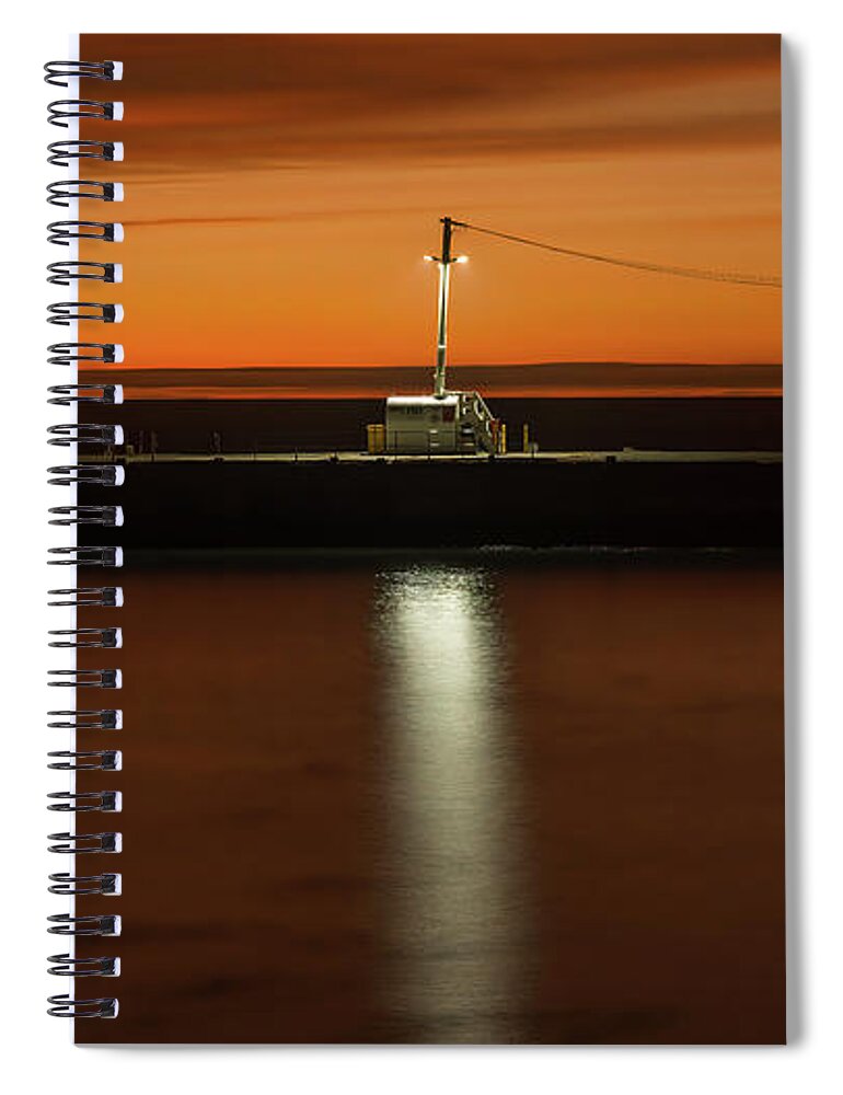 Dawn Spiral Notebook featuring the photograph White light, orange dawn by Johannes Brienesse