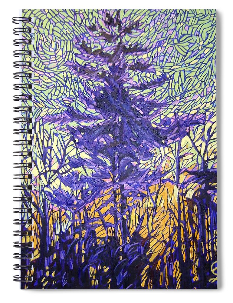 White Pine In The Forest Spiral Notebook featuring the painting White Pine in the Forest by Therese Legere