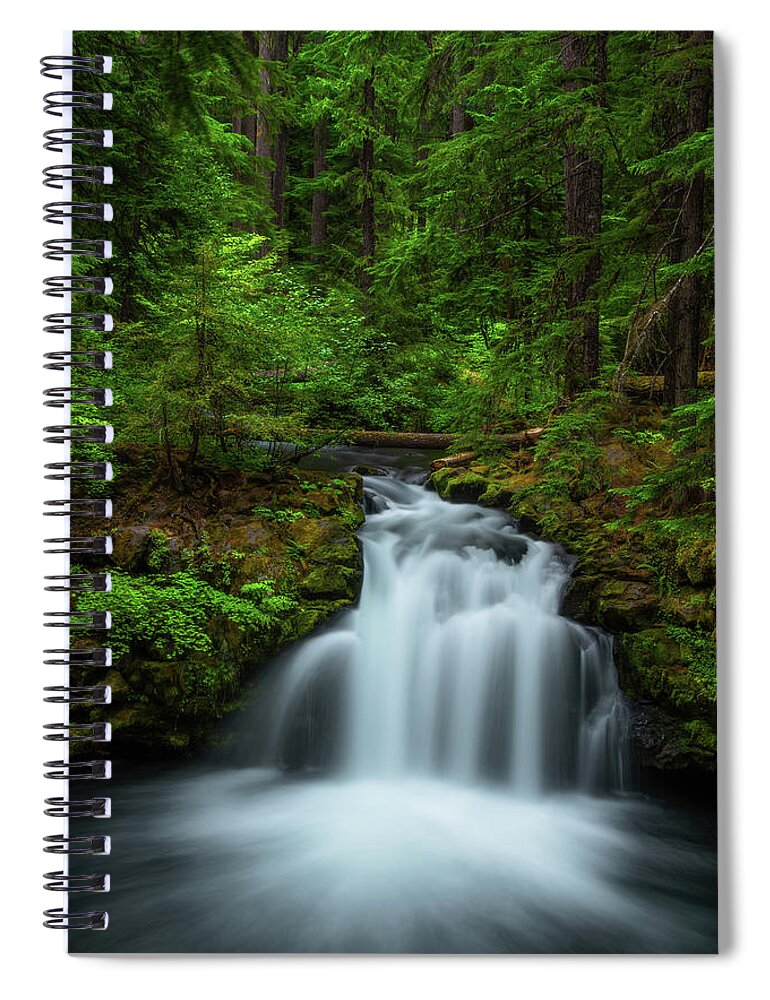 Oregon Spiral Notebook featuring the photograph Whitehorse Falls Morning Light by Darren White