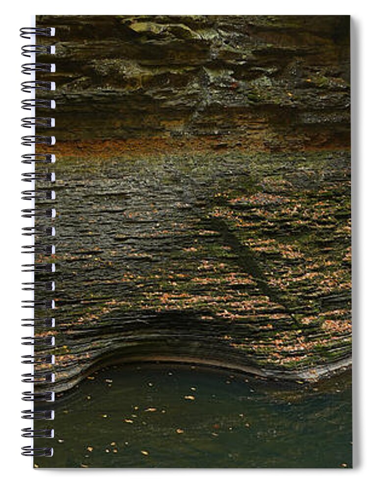 Watkins Glen State Park Sp Spiral Notebook featuring the photograph Wide Lower Gorge - Watkins Glen SP by fototaker Tony