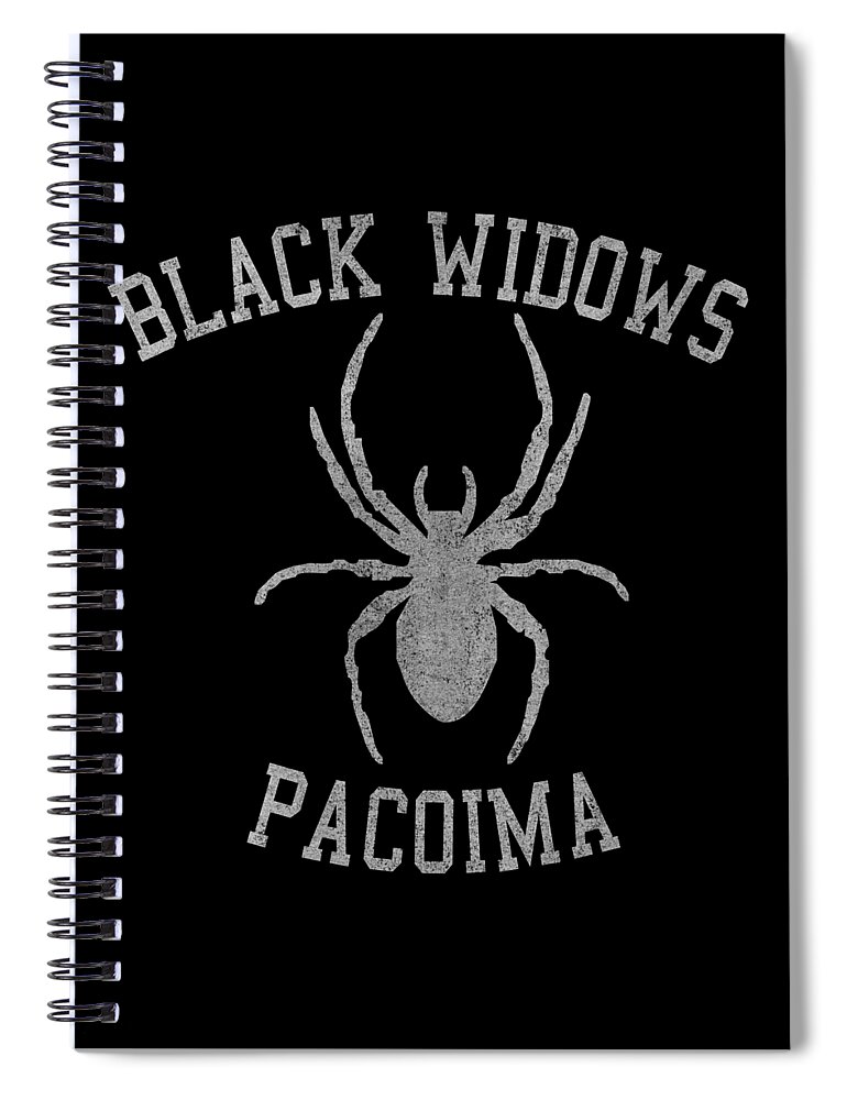 Funny Spiral Notebook featuring the digital art Widows Pacoima by Flippin Sweet Gear