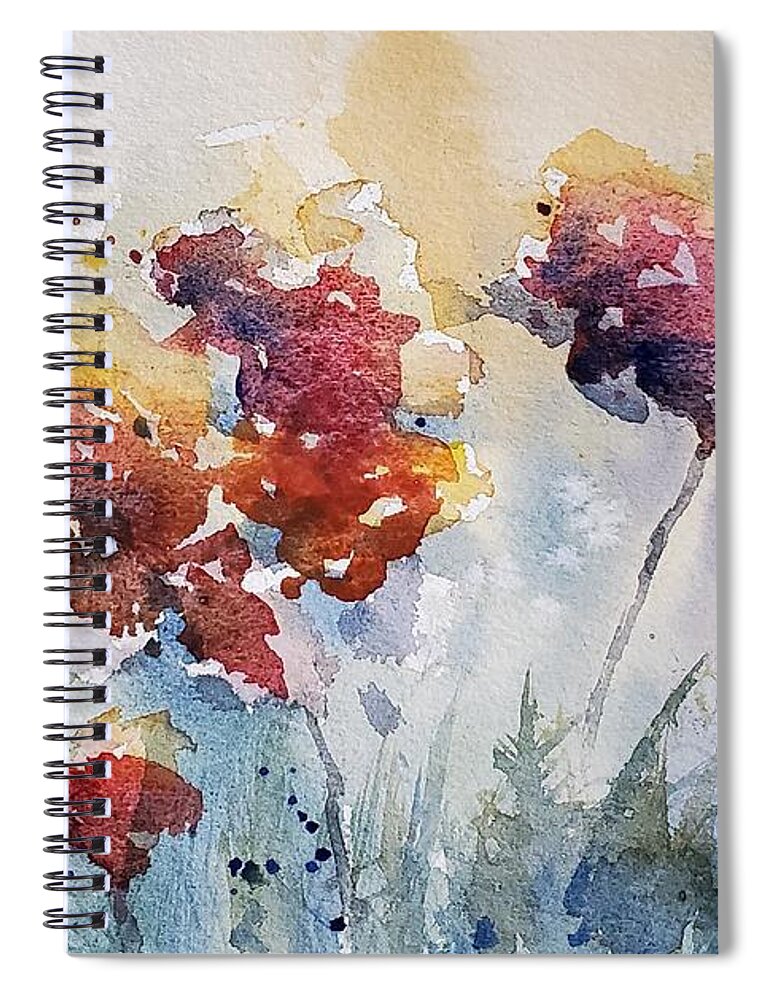 Floral Spiral Notebook featuring the painting Wild Flowers by Sheila Romard