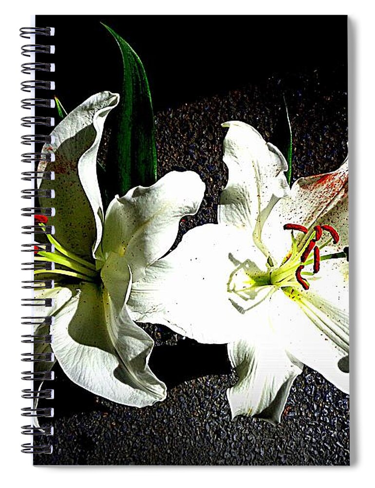Wild Lilies Spiral Notebook featuring the photograph WILD LILIES - FarFromTheMaddingCrowd by VIVA Anderson