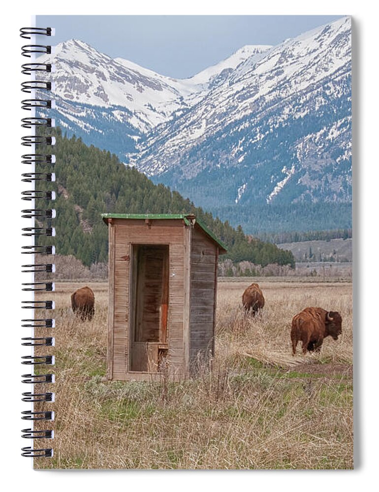 Mormon Row Spiral Notebook featuring the photograph Wilderness Outhouse by CR Courson