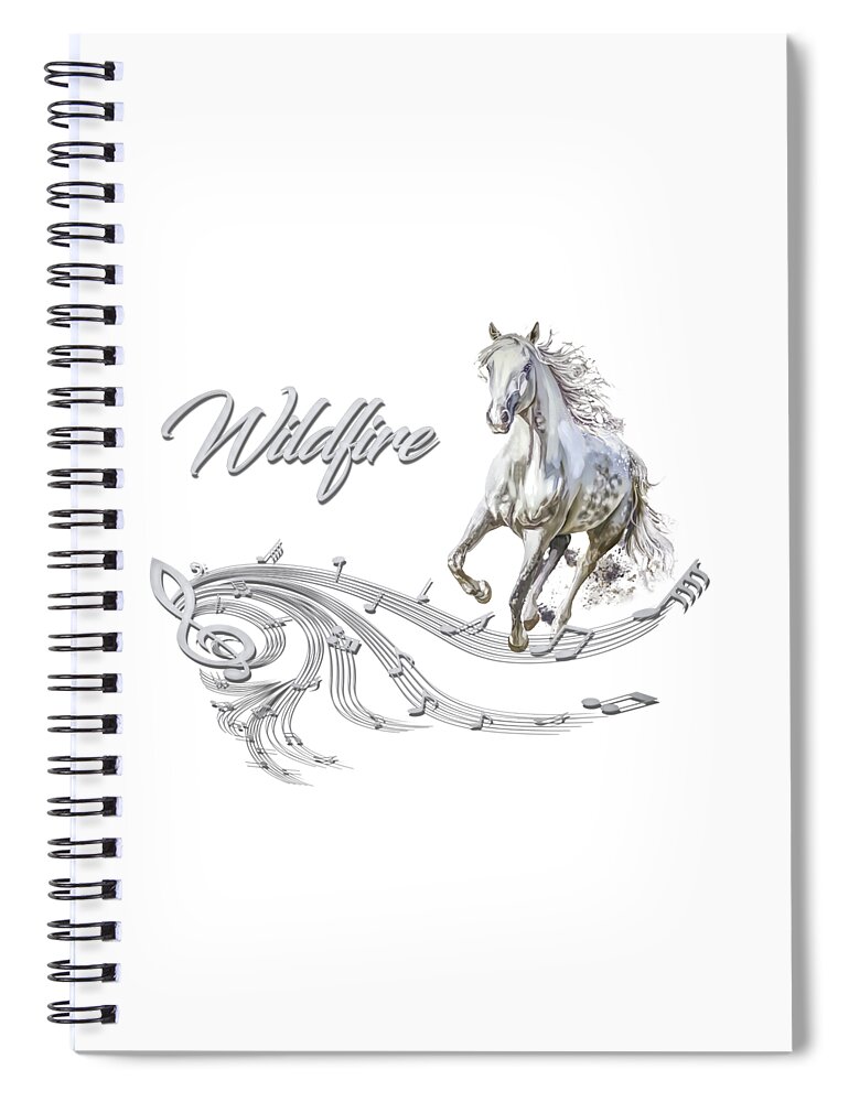 Horse Spiral Notebook featuring the mixed media Wildfire Dream Horse Art 1 by Walter Herrit