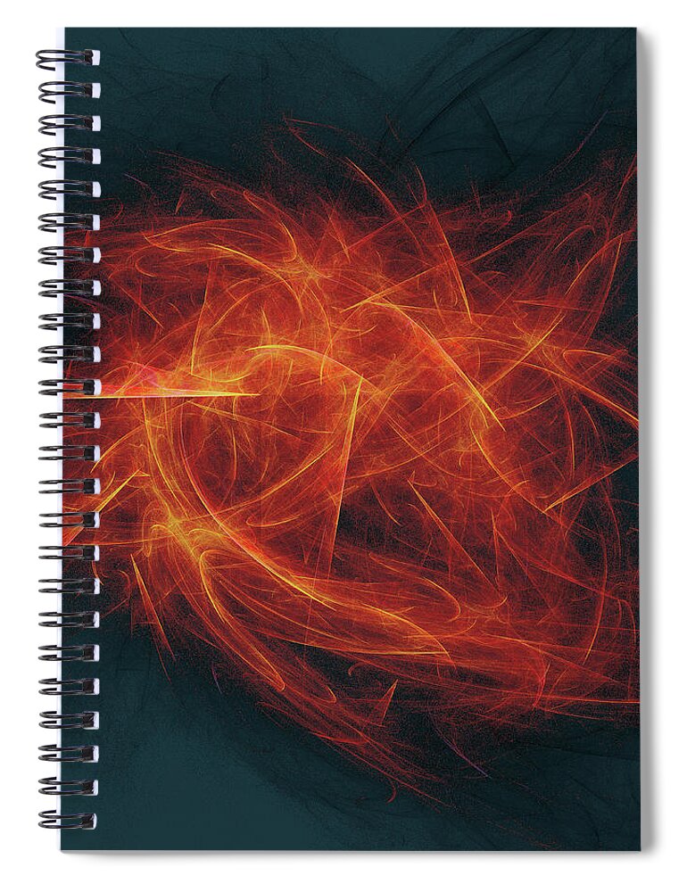 Rick Drent Spiral Notebook featuring the digital art Wildfire by Rick Drent