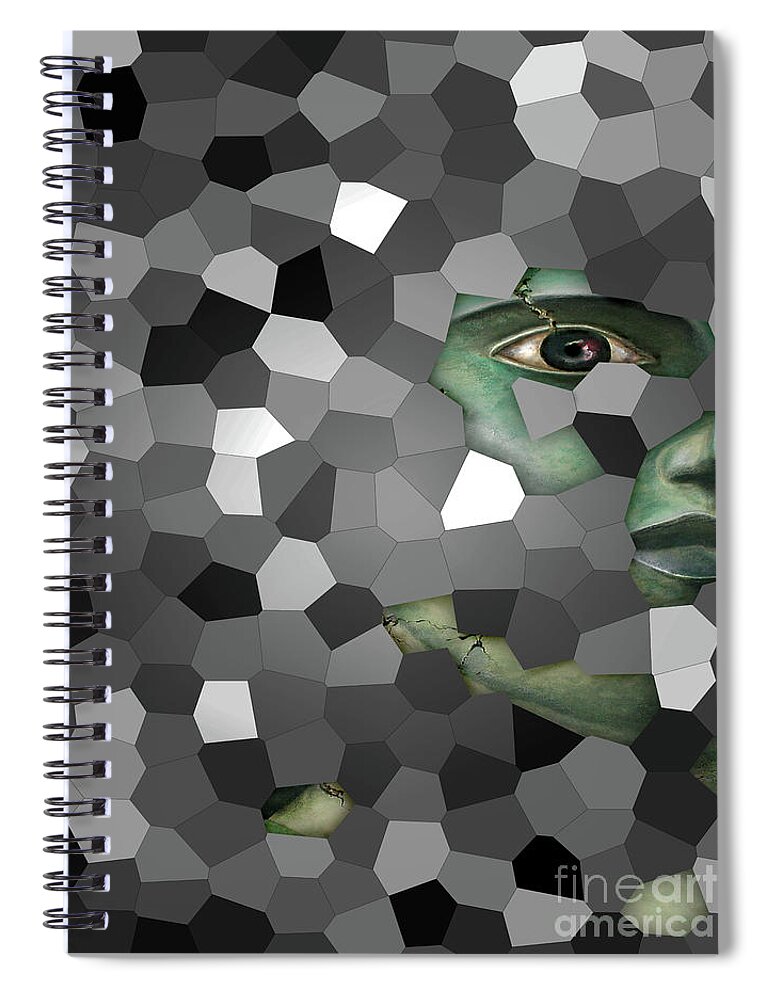 Black&white Spiral Notebook featuring the digital art Will Come by Mehran Akhzari