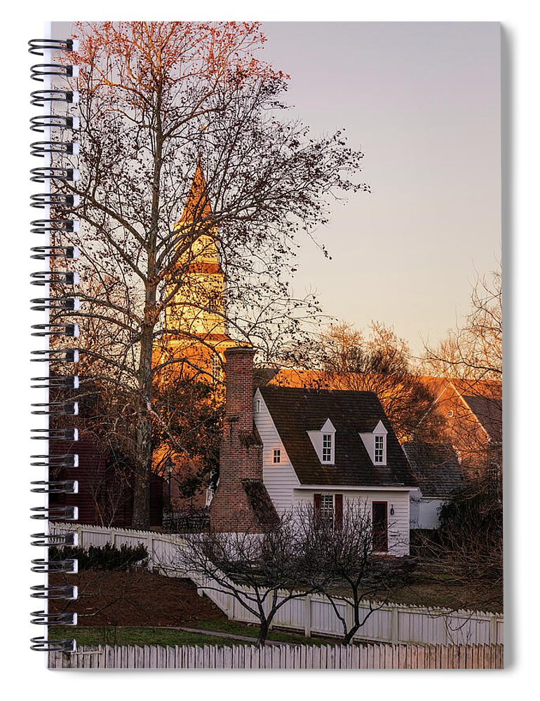 Colonial Williamsburg Spiral Notebook featuring the photograph Williamsburg Sunset by Rachel Morrison