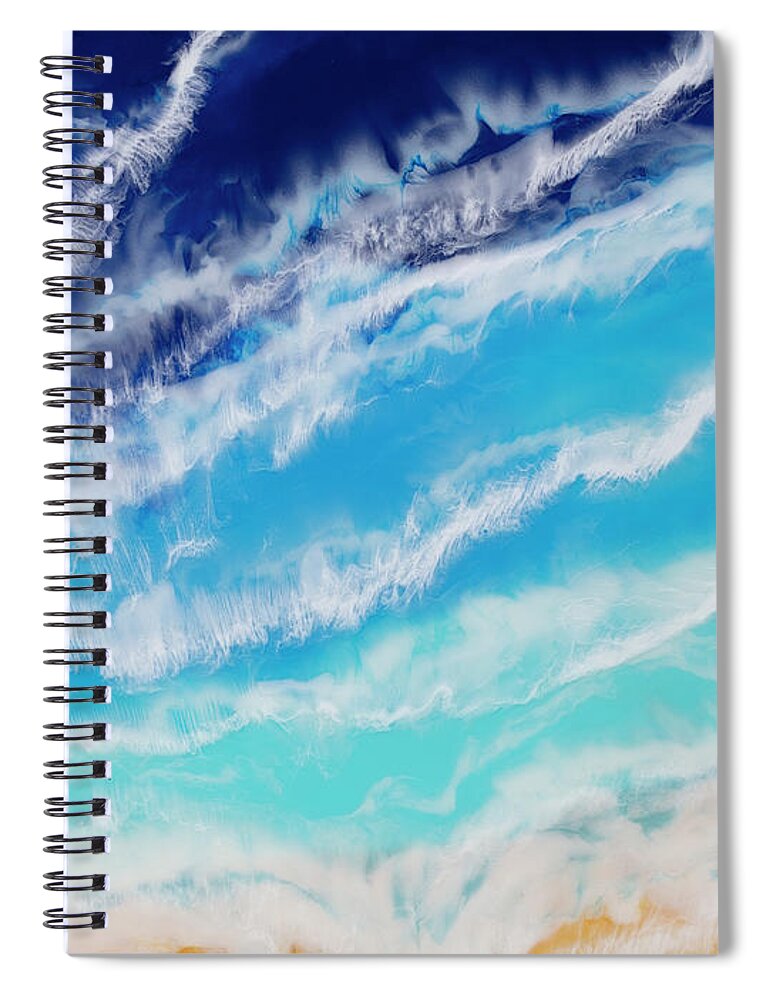 Sea Spiral Notebook featuring the painting Wind and Sea by Tamara Nelson
