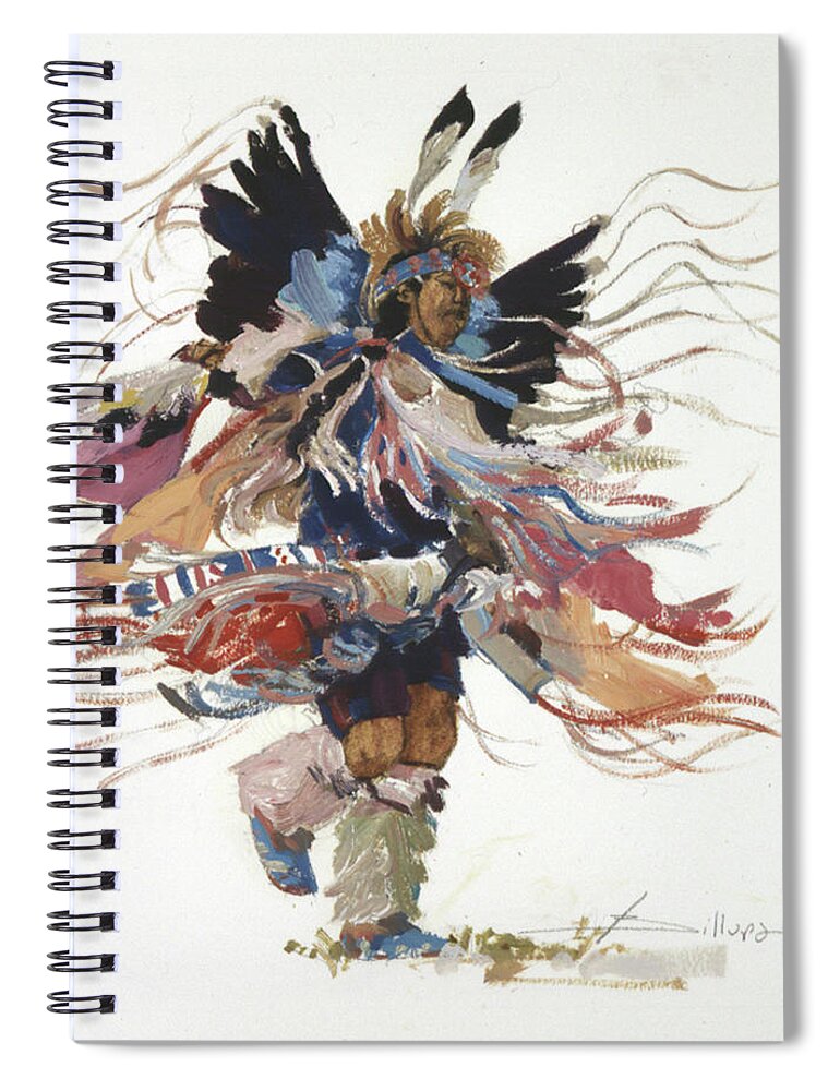 Native Dancer Spiral Notebook featuring the painting Wind Dancer II by Elizabeth J Billups