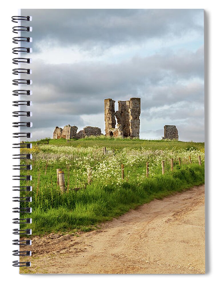 British Spiral Notebook featuring the photograph Winding road leading to a chirch ruin in Norfolk by Simon Bratt