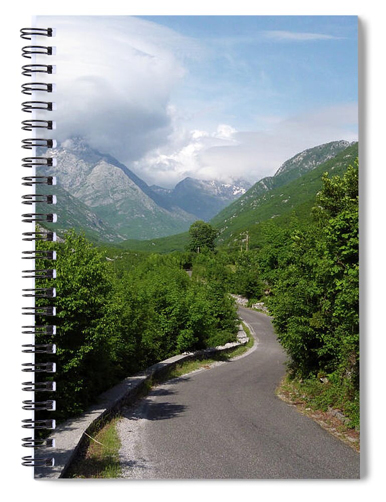 Theth Spiral Notebook featuring the photograph Winding Road to Theth - Albania by Phil Banks